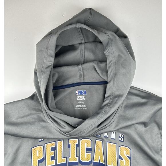 New Orleans Pelicans NBA Brand TX3 Warm Hoodie Sweatshirt Size Large Gray Logo - Picture 4 of 11